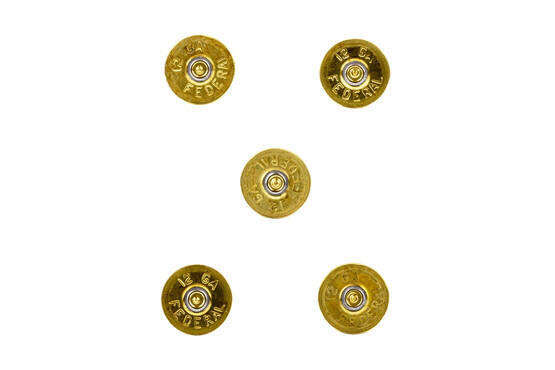 Lucky Shot 12 gauge brass magnets are made from once-fired shotgun shells to add some serious flair to your fridge